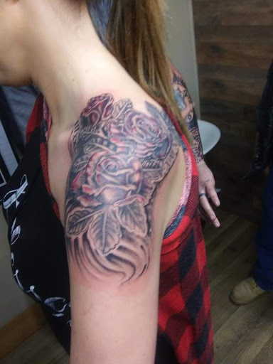 Explore tattoo ideas for upper arm, creative tattoo ideas in Muncie, available at Obscura Tattoo shop and Oddity Collective