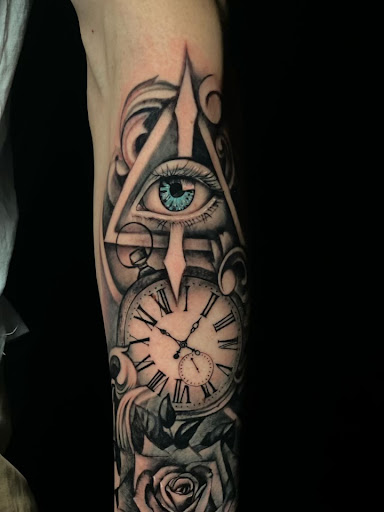 Explore leg piece tattoo ideas, creative tattoo ideas in Jersey City, available at 7 Souls Tattoo & Body Piercing