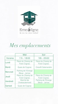 Menu / carte de Eme'ligne à Cognac