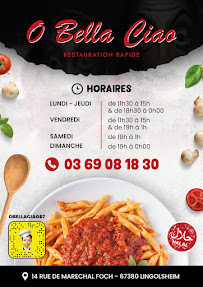 Menu / carte de O bella ciao à Lingolsheim