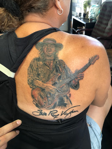 Explore patchwork sleeve tattoo ideas, creative tattoo ideas in Saint Petersburg, available at Foolish Pride Tattoo Co.