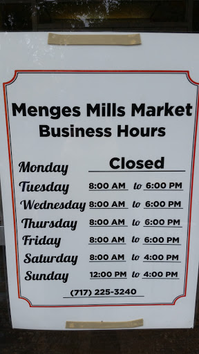 Grocery Store «Menges Mills Market», reviews and photos, 5995 Colonial Valley Rd, Spring Grove, PA 17362, USA