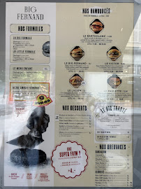 Restaurant de hamburgers Big Fernand à Paris (la carte)