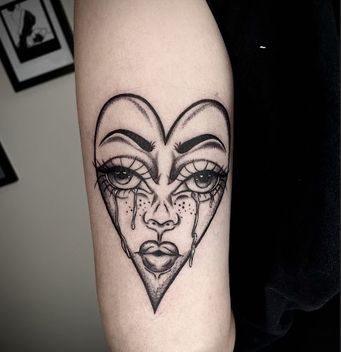 Explore medusa thigh tattoo ideas, creative tattoo ideas in Strasburg, available at Black Orchid Tattoo