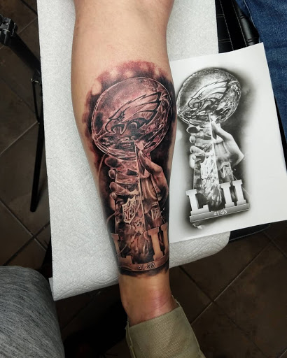 Explore calf tattoo ideas male, creative tattoo ideas in Trenton, available at Timeless Tat2