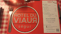 Restaurant français Hôtel Restaurant du Viaur à Ségur (la carte)