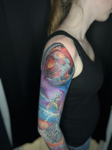 Explore blue butterfly tattoo ideas, creative tattoo ideas in Cadillac, available at Limitless Ink Tattoo Studio