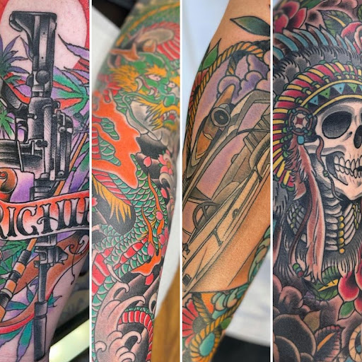 Explore front neck tattoo ideas, creative tattoo ideas in Santa Cruz, available at Fog City Tattoo