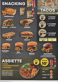 Menu / carte de Chariot d'Or à Sedan