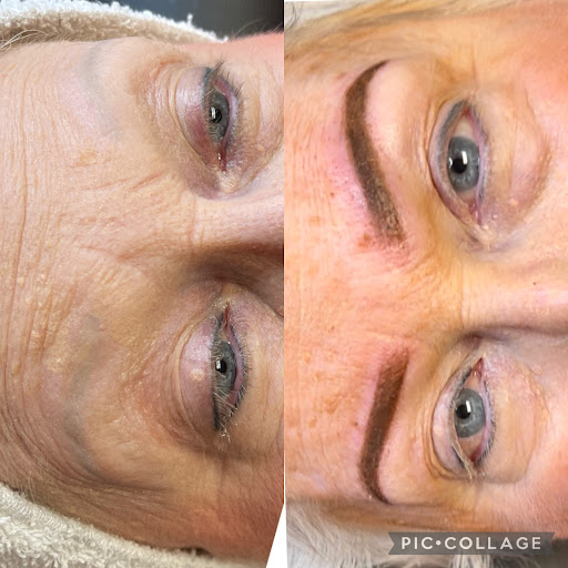 Explore flower garden tattoo ideas, creative tattoo ideas in Savannah, available at Haute Brows. Cosmetic Tattoo