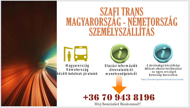 Szafi Trans Németországi személyszállítás autómentés, autó és hajószállítás Külföldön Belföldön - Költöztető