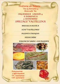 Menu du Trattoria da Renata à Monvalle