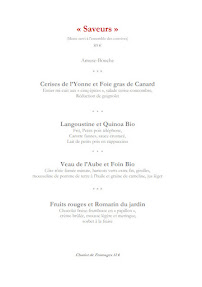 Carte du Restaurant du Château de Courban - Restaurant Gastronomique en Bourgogne à Courban