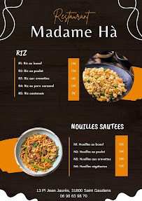 Madame Ha à Saint-Gaudens menu