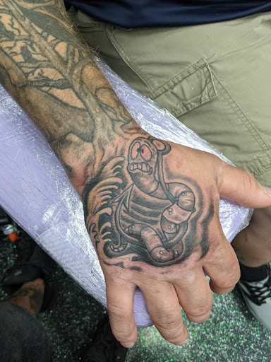 Explore shin tattoo ideas male, creative tattoo ideas in Slippery Rock, available at Dinky Dachshund Tattoo Parlor