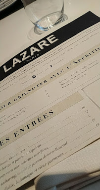 Brasserie Lazare Paris à Paris menu