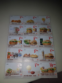 Restaurant de hamburgers Burger King à Bari (la carte)