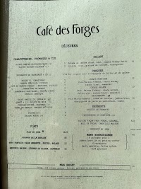 Menu / carte de Café des Forges à Dijon