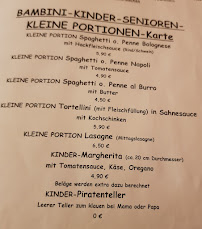 Menu du Ristorante Pizzeria toto à Hagen