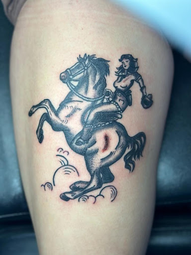 Explore tattoo ideas for legs, creative tattoo ideas in Belgrade, available at The Loyal Sparrow Tattoo and Piercing