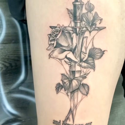 Explore thigh piece tattoo ideas, creative tattoo ideas in San Diego, available at SD Tattoo