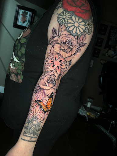 Explore weed leaf tattoo ideas, creative tattoo ideas in Roanoke, available at Saint Cecilias Art Studio