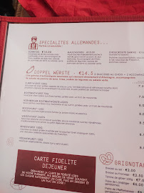 Menu / carte de Café titon à Paris