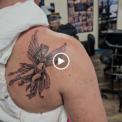 Explore deer skull tattoo ideas, creative tattoo ideas in Traverse City, available at Pinups & Needles