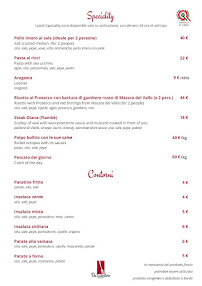 Trattoria da Salvatore à Trapani carte