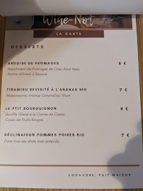 Le Wine-Not à Savigny-lès-Beaune menu