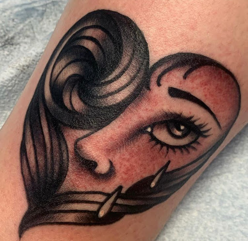 Explore angel tattoo ideas, creative tattoo ideas in Temple, available at Lucky In Love Tattoo