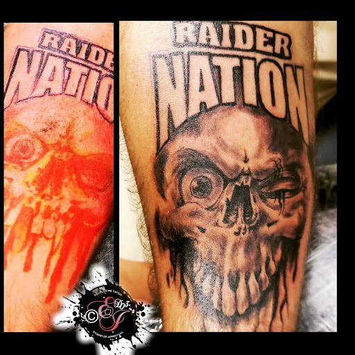 Explore halloween couple tattoo ideas, creative tattoo ideas in Denver, available at Endless Ink Tattoo & Piercing