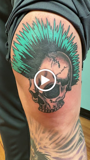 Explore above knee tattoo ideas, creative tattoo ideas in Clearwater, available at Kill em All Tattoo, LLC