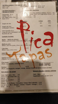 PICA TAPAS à Lille menu