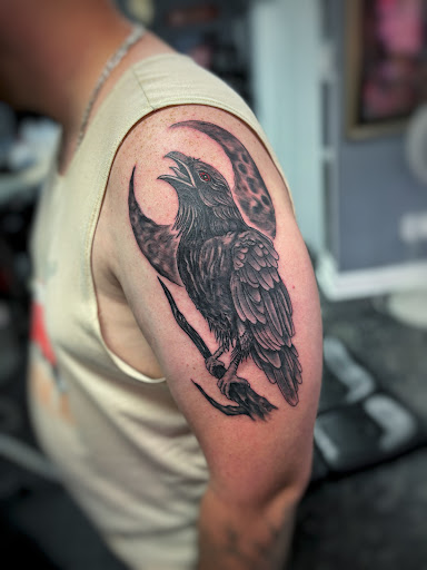 Explore mad hatter tattoo ideas, creative tattoo ideas in Fort Myers, available at Loyal 2 The Coil Tattoos & Piercings (Edison Mall Location Entrance F)