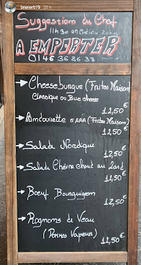 Café et restaurant de grillades La Nouvelle Etoile à Paris (le menu)
