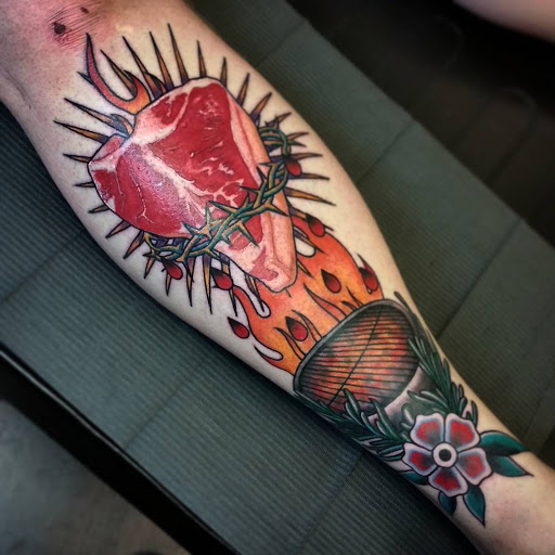 Explore shoulder tattoo ideas for men, creative tattoo ideas in Pittsburgh, available at Pittsburgh Tattoo Company