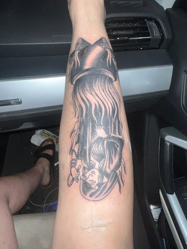 Explore matching tattoo ideas for husband and wife, creative tattoo ideas in Hinesville, available at Dark Horse Art Studios