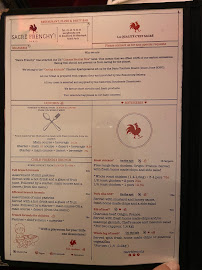 Menu du Sacré Frenchy ! à Paris