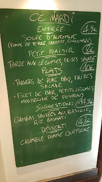 Restaurant français Le Bloc à Paris (le menu)