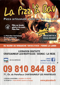 Livraison de pizzas La Pizz' à Dav à Châteauneuf-les-Martigues (le menu)
