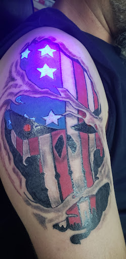 Explore rave tattoo ideas, creative tattoo ideas in Davis, available at SIX GUN SOUND TATTOO