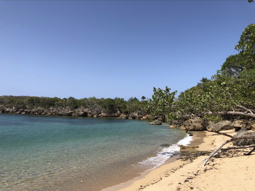 Foto von Playa de Cambiaso mit feiner beiger sand Oberfläche