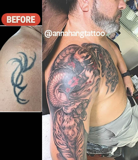 Explore baseball tattoo ideas for men, creative tattoo ideas in Garden Grove, available at Anna Hang Tattoo