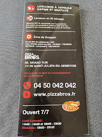 PIZZA BROS à Saint-Julien-en-Genevois carte