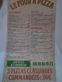 Le Four à Pizza à Saint-Florent carte