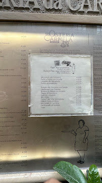 Osteria da Carmela à Naples menu