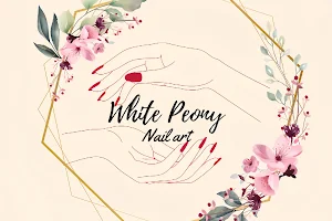 White Peony Nail Art image