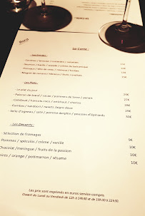 Menu / carte de Roca à Paris