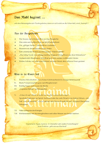 Menu du Restaurant Original Rittermahl à Nabburg